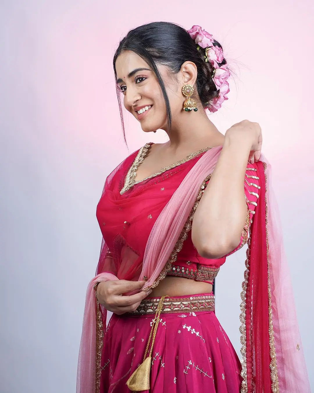 Tollywood Actress Rashi Singh in Pink Lehenga Choli